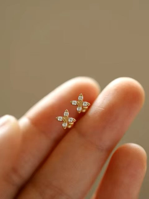 Korean 925 Silver Needle Tragus Piercing Helix Studs Earrings for Women 2Pcs Butterfly Heart Trendy Ear Piercing Body Jewelry dealshavens