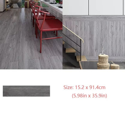 Self-Adhesive Wood Grain Floor Wallpaper Waterproof Wall Sticker Bedroom Living Room Toilet Kitchen Home Decor Floor Sticker Dealshavens