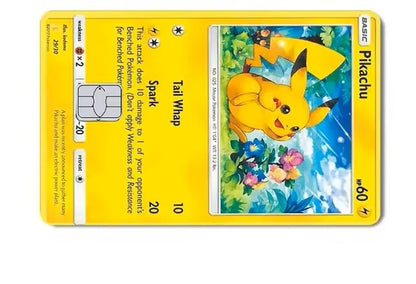 Magic Shark Pokemon Pikachu Charizard PVC No Fade Sticker Film Skin Cover for Credit Card Debit Bank Card Front Side