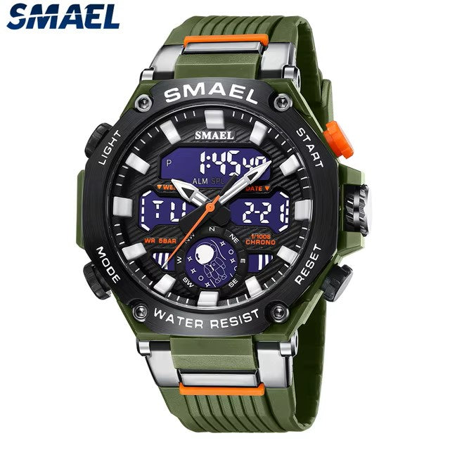 SMAEL 8069 SMAEL Astro Alloy Multi functional Student Watch for Leisure Sports Versatile Dual Display Electronic Watch