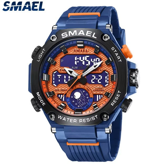 SMAEL 8069 SMAEL Astro Alloy Multi functional Student Watch for Leisure Sports Versatile Dual Display Electronic Watch