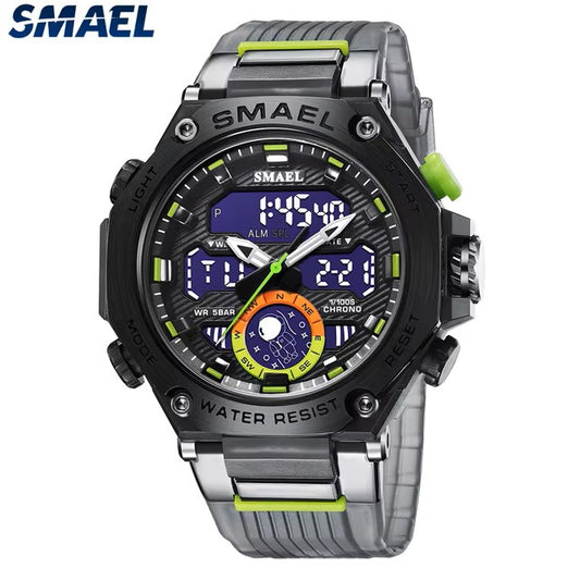 SMAEL 8069 SMAEL Astro Alloy Multi functional Student Watch for Leisure Sports Versatile Dual Display Electronic Watch