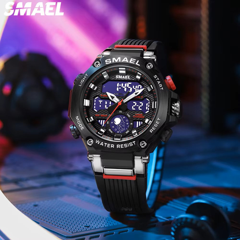 SMAEL 8069 SMAEL Astro Alloy Multi functional Student Watch for Leisure Sports Versatile Dual Display Electronic Watch