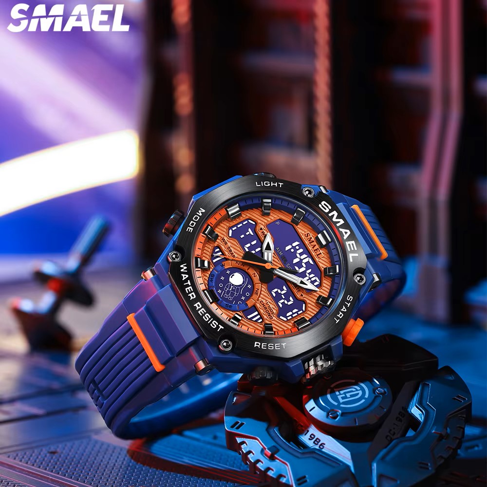 SMAEL 8069 SMAEL Astro Alloy Multi functional Student Watch for Leisure Sports Versatile Dual Display Electronic Watch