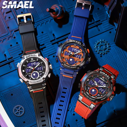 SMAEL 8069 SMAEL Astro Alloy Multi functional Student Watch for Leisure Sports Versatile Dual Display Electronic Watch