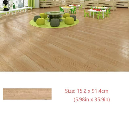 Self-Adhesive Wood Grain Floor Wallpaper Waterproof Wall Sticker Bedroom Living Room Toilet Kitchen Home Decor Floor Sticker Dealshavens