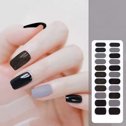 22finger Flash Sequin Nail Polish Gel Film ins Wind Waterproof Lasting Nail Sticker