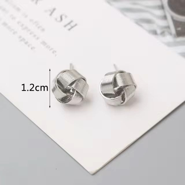 Tiny Metal Stud Earrings for Women Gold Color Twist Round Earrings Small Unusual Earrings boucles d'oreilles Fashion Jewelry Dealshavens