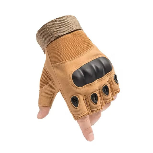 A hand wearing Moto Motorcycle Fingerless Gloves