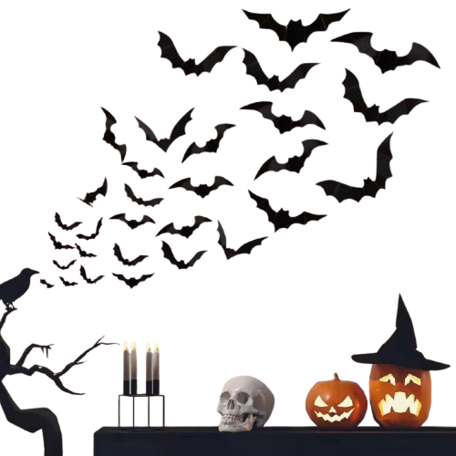 12pcs Halloween Decoration 3d Bat Wall Stickers Decoration Furniture Windows Yard Logo Outdoor Lawn Ghost Party Decor 1