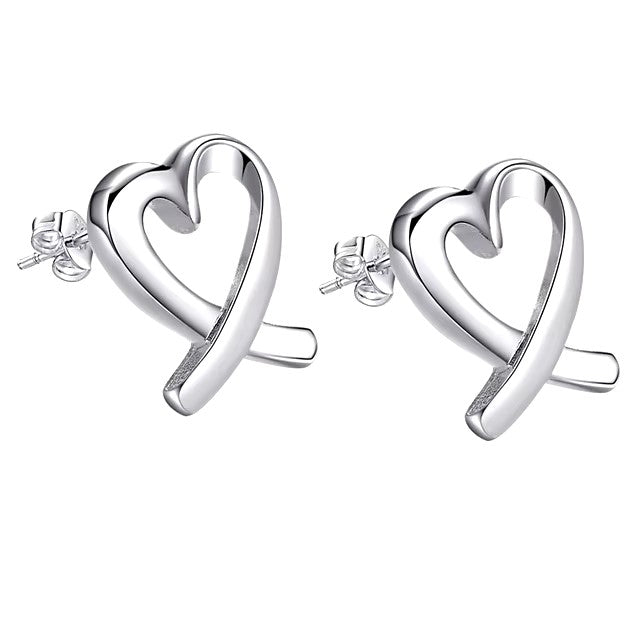 Original 925 Sterling Silver Earrings Hearts For Women Exquisite Student Girlfriend Jewelry Accessories Wedding Fashion Gift dealshavens