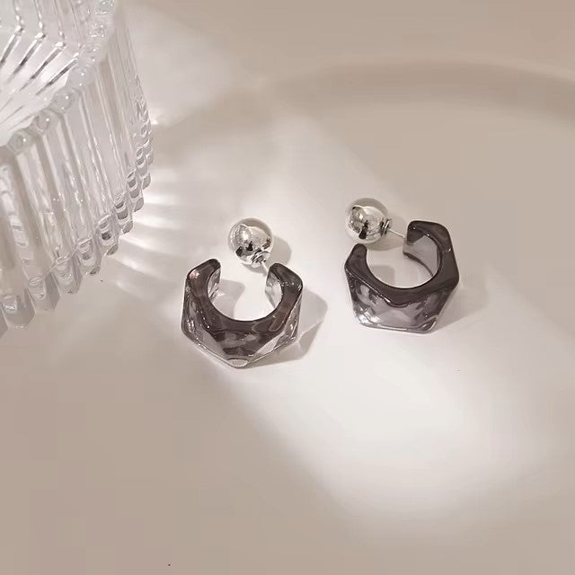 Acrylic hoop earrings women 2022 new fashion stud earrings retro trend stud earrings women trend twist elegant ring earrings dealshavens