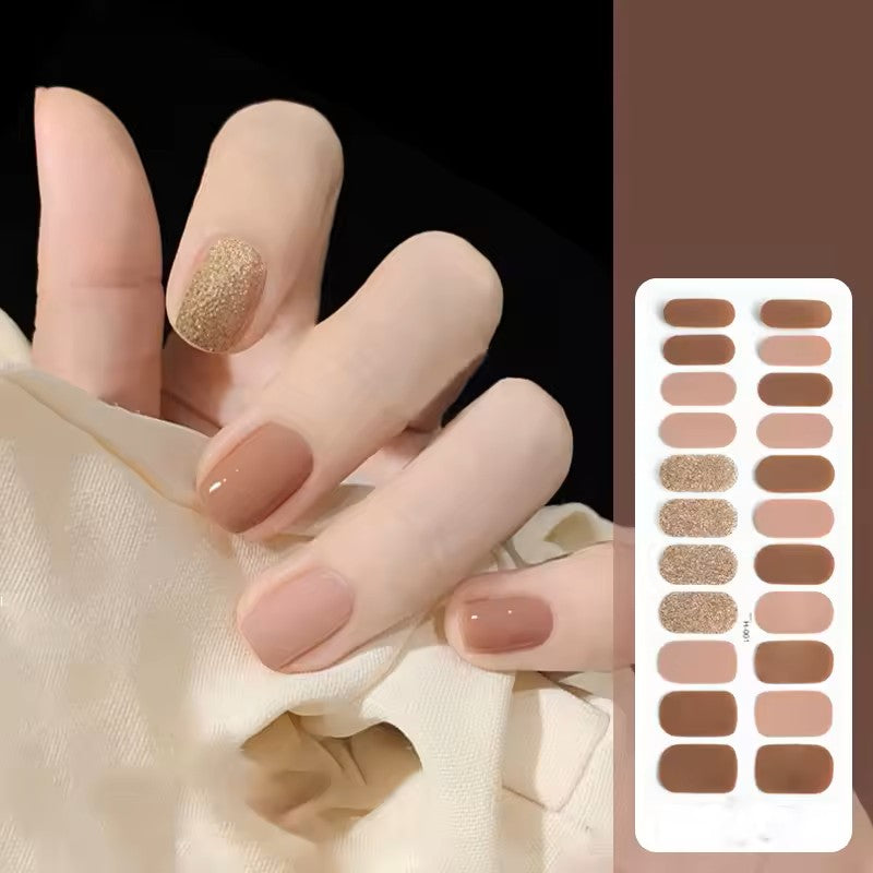 22finger Flash Sequin Nail Polish Gel Film ins Wind Waterproof Lasting Nail Sticker