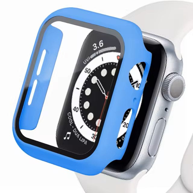 Tempered Glass+cover For Apple Watch Accessories 45mm 41mm 44mm 40-42mm Screen Protector smart watch Case series 9 8 7 4 5 6 SE