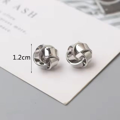 Tiny Metal Stud Earrings for Women Gold Color Twist Round Earrings Small Unusual Earrings boucles d'oreilles Fashion Jewelry Dealshavens