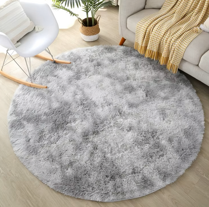 1pc Circle Round Shaggy Rug Tie Dye Soft Living Room Bedroom Carpet Floor Mat Anti-Skid 40CM Modern Style Home Decoration