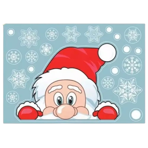 1 Sheet Merry Christmas Decoration for Home Snowflake Window Sticker 2024 Christmas Wall Stickers Kids Room Wall New Year 2025