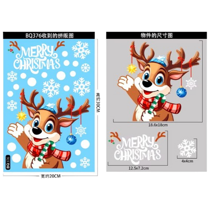 1 Sheet Merry Christmas Decoration for Home Snowflake Window Sticker 2024 Christmas Wall Stickers Kids Room Wall New Year 2025