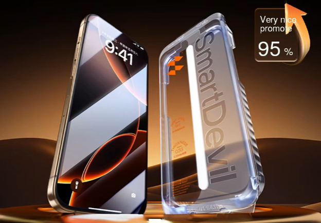 SmartDevil Dust-free Cabin Screen Protector for iPhone 16ProMax 16 15 HD Privacy Tempered Glass Film with Easy Installation Tool