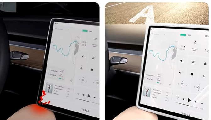 For Tesla Model 3 / Y Silicone Protective Frame Edge Cover Central Control Display Navigation Screen Protector Car Accessories