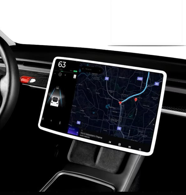 For Tesla Model 3 / Y Silicone Protective Frame Edge Cover Central Control Display Navigation Screen Protector Car Accessories