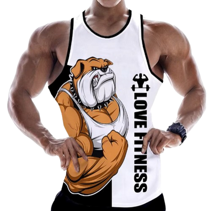 Rottweiler Love Fitness 3D Printed Tank Tops Animal Letter Print Tops Tees Sleeveless Vest Men Harajuku Streetwear GYM T-shirt