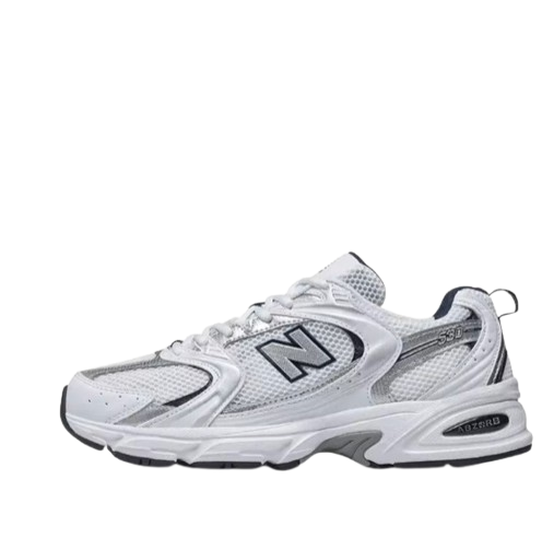 Original New Balance NB 530 Classic Vintage Mesh Fabric Faux Leather Casual Men's and Women's Running Shoes White Silver MR530SG