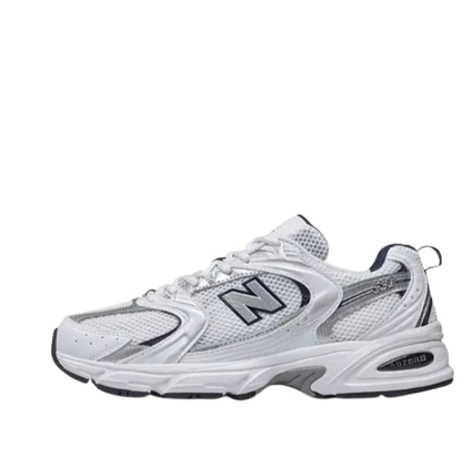 Original New Balance NB 530 Classic Vintage Mesh Fabric Faux Leather Casual Men's and Women's Running Shoes White Silver MR530SG