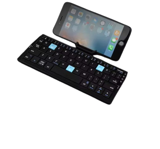 BOW Mini Folding Bluetooth Keyboard Wireless Keypad Support3 Devices With Stand Rechargeable Foldable Keyboard for Phone Tablet