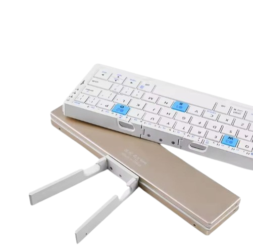 BOW Mini Folding Bluetooth Keyboard Wireless Keypad Support3 Devices With Stand Rechargeable Foldable Keyboard for Phone Tablet