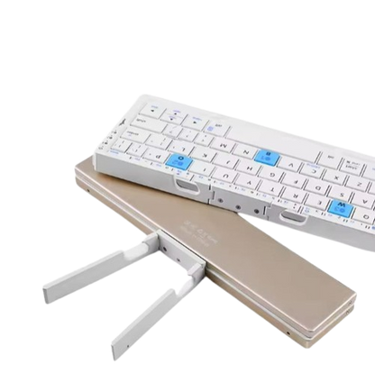 BOW Mini Folding Bluetooth Keyboard Wireless Keypad Support3 Devices With Stand Rechargeable Foldable Keyboard for Phone Tablet