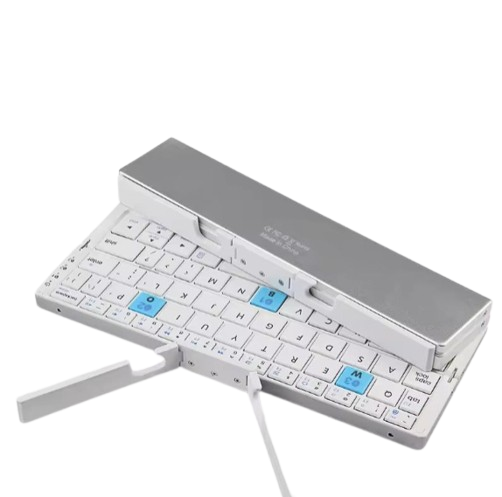 BOW Mini Folding Bluetooth Keyboard Wireless Keypad Support3 Devices With Stand Rechargeable Foldable Keyboard for Phone Tablet