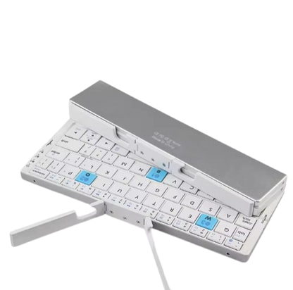 BOW Mini Folding Bluetooth Keyboard Wireless Keypad Support3 Devices With Stand Rechargeable Foldable Keyboard for Phone Tablet