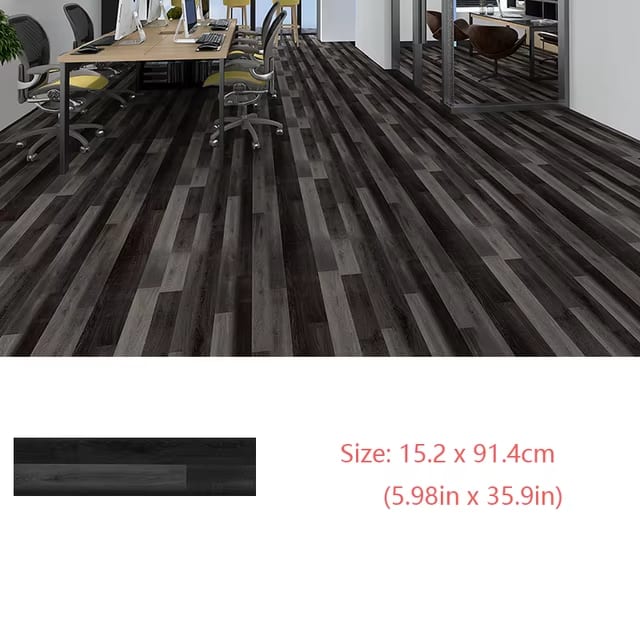 Self-Adhesive Wood Grain Floor Wallpaper Waterproof Wall Sticker Bedroom Living Room Toilet Kitchen Home Decor Floor Sticker Dealshavens