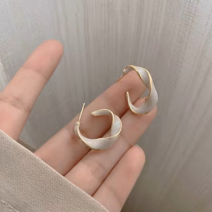Acrylic hoop earrings women 2022 new fashion stud earrings retro trend stud earrings women trend twist elegant ring earrings dealshavens