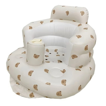 Infant Shining Baby Inflatable Sofa Children Puff Portable Bath Chairs PVC Multifunctional Seat Practice Sitting Bath Stool - Dealshavens