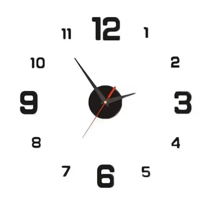 DIY Wall Clock for Home Office 40cm Frameless Modern 3D Wall Clock Mirror Stickers Hotel Room Design School Decoration Decor Dealshavens