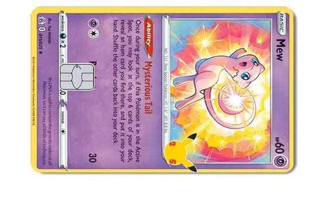 Magic Shark Pokemon Pikachu Charizard PVC No Fade Sticker Film Skin Cover for Credit Card Debit Bank Card Front Side