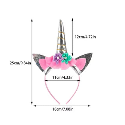 Girls Unicorn Headband Rainbow Wings Cat Ear Cute Hairband Unicorn Birthday Party Decoration Kid Dress Up Toy Cosplay Photo Prop Dealshavens