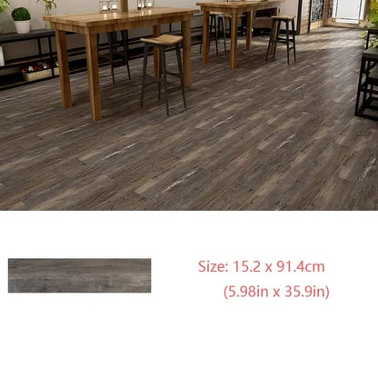 Self-Adhesive Wood Grain Floor Wallpaper Waterproof Wall Sticker Bedroom Living Room Toilet Kitchen Home Decor Floor Sticker Dealshavens