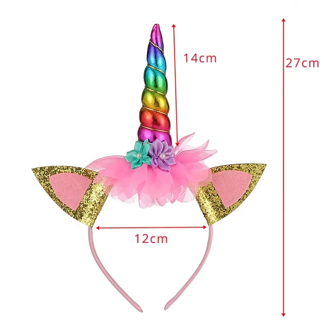 Girls Unicorn Headband Rainbow Wings Cat Ear Cute Hairband Unicorn Birthday Party Decoration Kid Dress Up Toy Cosplay Photo Prop Dealshavens