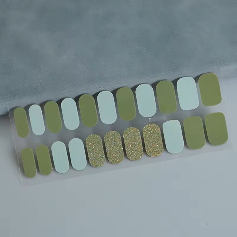 22finger Flash Sequin Nail Polish Gel Film ins Wind Waterproof Lasting Nail Sticker