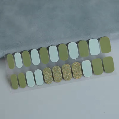 22finger Flash Sequin Nail Polish Gel Film ins Wind Waterproof Lasting Nail Sticker