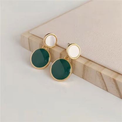 Vintage Red Green Enamel Water Drop Earrings For Women Piercing Ear Jewelry Korean Female Hanging Earring Lovely Kolczyki Gift dealshavens