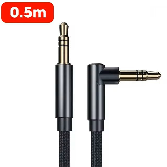 3.5mm Jack Audio Cable 90 Degree Elbow Male to Male Speaker Aux Wire For Samsung Xiaomi MP3/4 Video Car Headphone Adapter Cord - Dealshavens