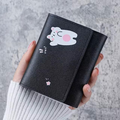 Women Short Cute Small Wallets Student Triple Fold Card Holder Girl ID Bag Card Holder Coin Purse Lady Wallets Cartoon Bag