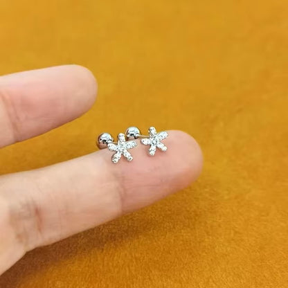 Korean 925 Silver Needle Tragus Piercing Helix Studs Earrings for Women 2Pcs Butterfly Heart Trendy Ear Piercing Body Jewelry dealshavens