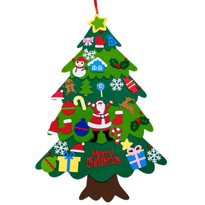 DIY Felt Christmas Tree Christmas Decoration for Home Navidad 2022 New Year Christmas Ornaments Santa Claus Xmas Kids Gifts