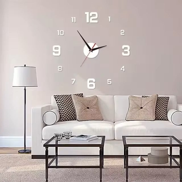 DIY Wall Clock for Home Office 40cm Frameless Modern 3D Wall Clock Mirror Stickers Hotel Room Design School Decoration Decor Dealshavens