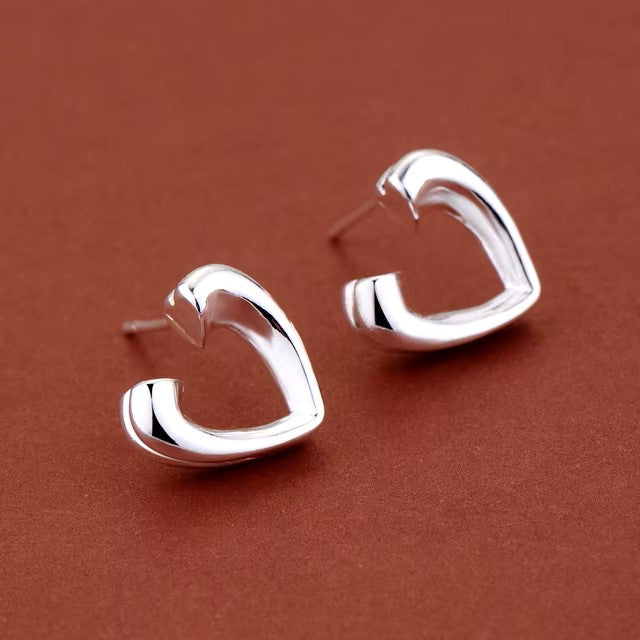 Original 925 Sterling Silver Earrings Hearts For Women Exquisite Student Girlfriend Jewelry Accessories Wedding Fashion Gift dealshavens